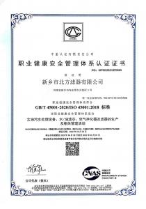 hg皇冠中国股份有限公司官网职业健康安全管理体系认证证书中文